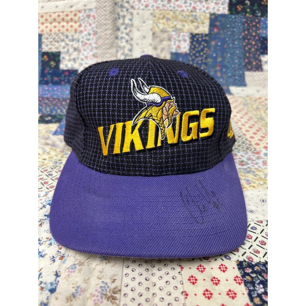 LOGO Athletic NFL Pro Line Grid snapback signed by Chris Kluwe & Viktor vintage